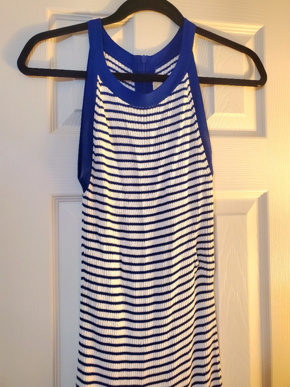 Micheal Kors Blue Striped Knit Max Dress